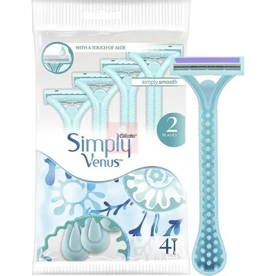 Gillette Simply Venus 2 engangsbarberblade, 4 stk