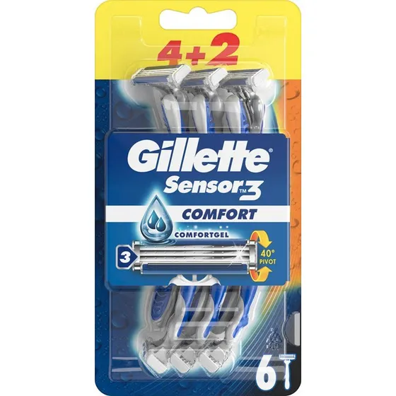 Gillette Sensor3 engangsskrabere, 6 stk
