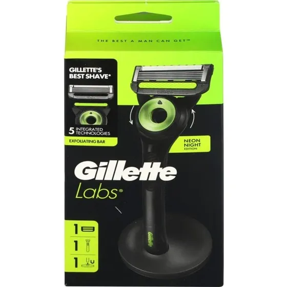 GilletteLabs Neon Night barberskraber med eksfoliering