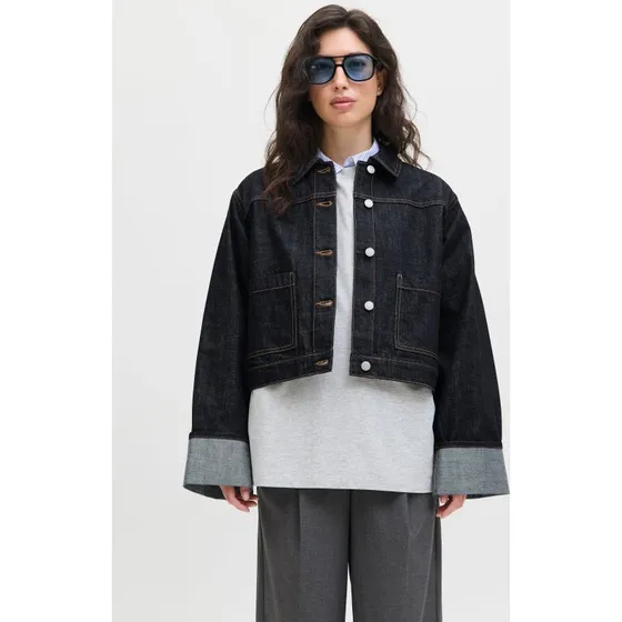 JJXX JXVEGA denimjakke Fold Up – mørkeblå