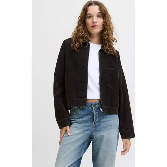 JXMIA Flock LS denimjakke - brown