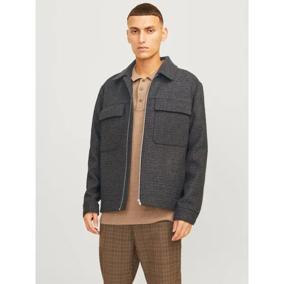 Jack & Jones Overskjorte Crussel Wool Blend, Sort
