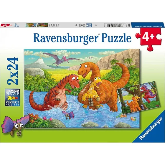 Ravensburger Dinosaurs At Play - 2x24 brikker puslespil (4+ år)