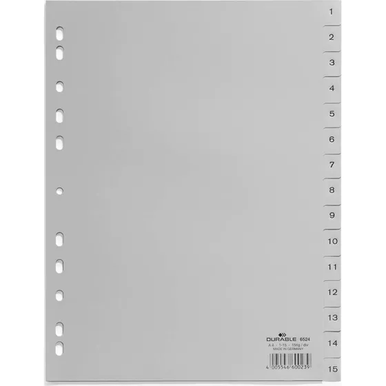 Durable 652410 Faneskiller Numerisk A4 - Grå Polypropylen