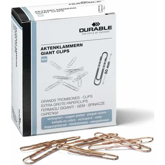 Durable Clips 50mm Bølget Kobber - 100 stk.