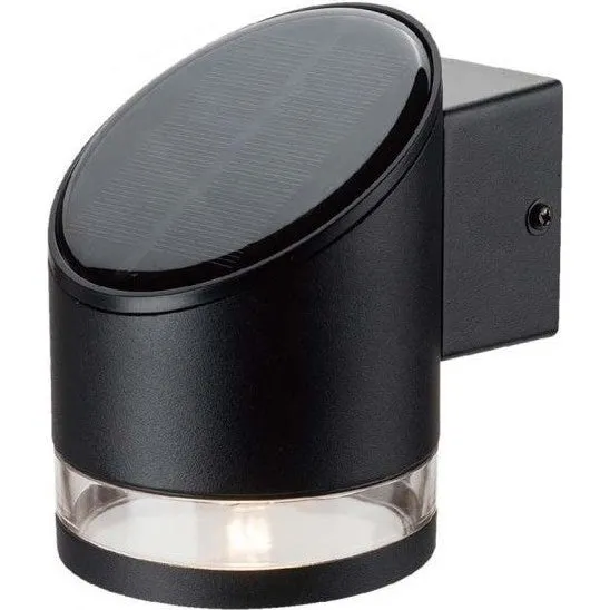 V-Tac 1W Solcelle Væglampe LED - Sort, Rund, IP54