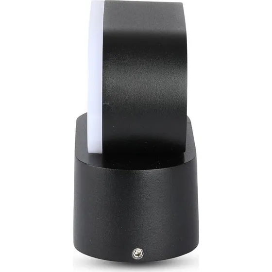 V-Tac 6W LED udendørs væglampe - Oval, sort, IP65, roterbar