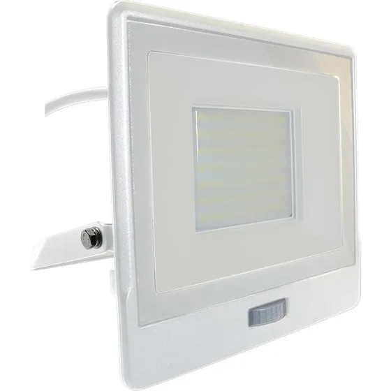 50W LED Projektør med PIR sensor, Samsung Chip, 4000K, Hvid