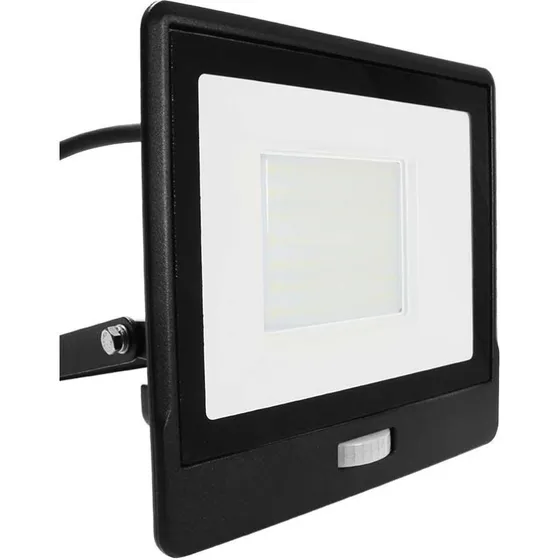 50W LED Projektør med PIR-sensor og Samsung Chip - Sort