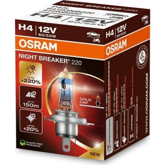 Osram Night Breaker 220 H4 12V 60/55W - 1 stk