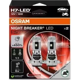 Osram Night Breaker LED Speed 450 H7 ECE godkendt (2 stk.)