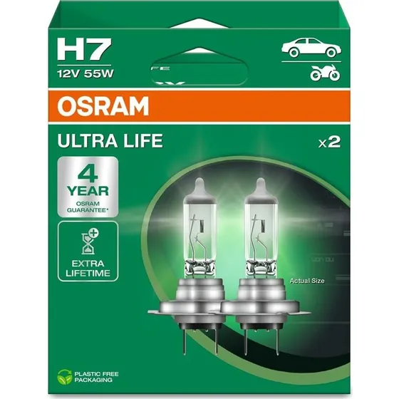 Osram Ultra Life H7 12V 55W - 2 stk.