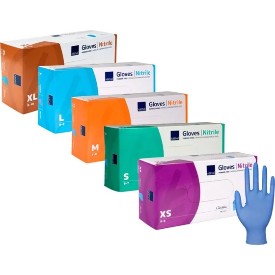 Abena Classic Protect nitrilhandsker S blå, pudderfri 150 stk