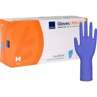 ABENA Excellent Lang undersøgelseshandske M blå – nitril, acceleratorfri