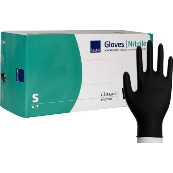 ABENA Classic Protect 200 stk. nitrilhandsker S, sort