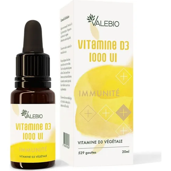 Valebio Vitamin D3 1000 IE 20ml - Vegetabilsk fra alger