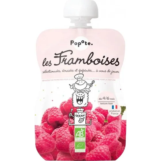 Popote Les Raspberries Økologisk Babymad 120g
