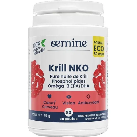 Oemine Krill Heart and Vision 500 mg NKO - 60 kapsler