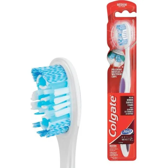 Colgate 360° Optic White tandbørste, Medium (grøn)