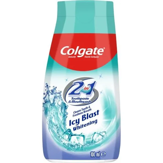 Colgate 2-i-1 Whitening Icy Blast tandpasta + mundskyl 4.6 oz, 6-pak