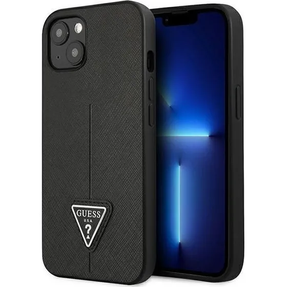 Guess Saffiano Triangle iPhone 14 Plus 6.7" Cover - Black