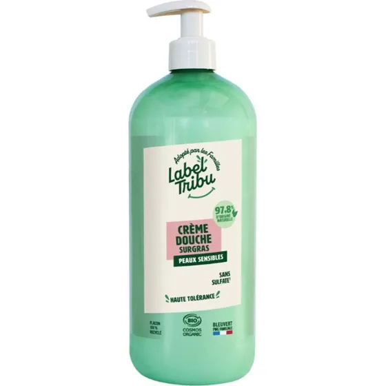 Label Tribu Surgras brusecreme til sensitiv hud, 1 liter