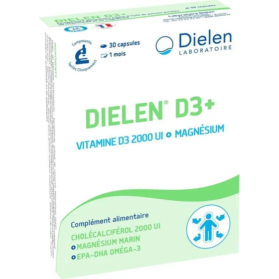 Dielen Vitamin D3 2000ui + Magnesium, 30 kapsler