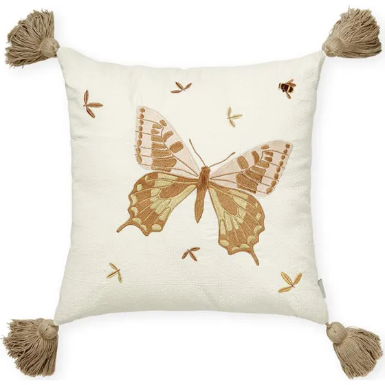 Cam Cam Copenhagen Butterfly broderet pude i økologisk bomuld