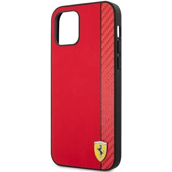 Ferrari On Track Carbon Stripe Case til iPhone 12 Pro Max - Rød