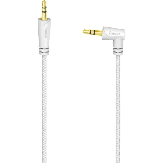 Hama Kabel Audio 3,5 mm–3,5 mm 2,0 m vinklet hvid