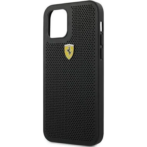 Ferrari On Track Perforated Cover til iPhone 12 / 12 Pro - Sort