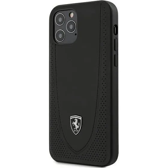 Ferrari Off Track Perforated Etui til iPhone 12 / 12 Pro - Sort