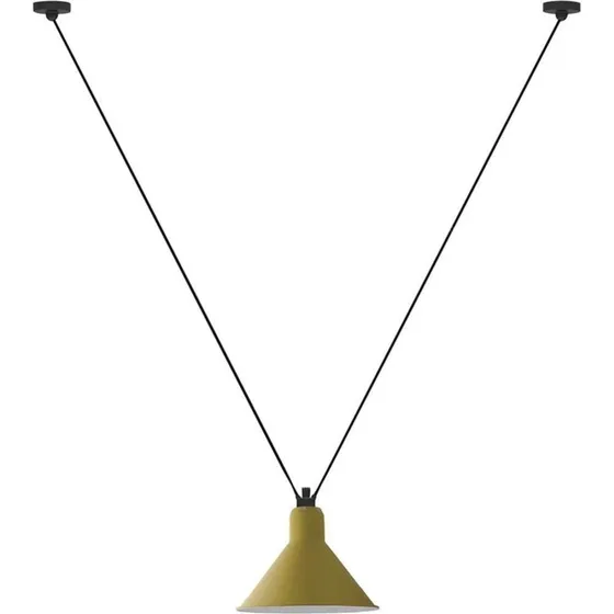 Lampe Gras 323 L pendellampe, konisk, gul