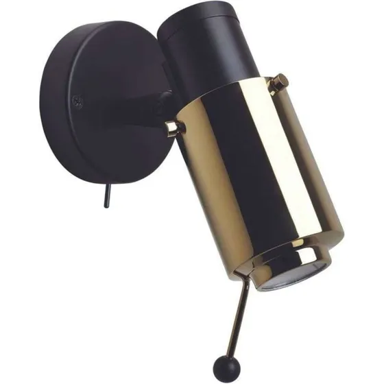 Biny LED-spot med afbryder & stang, sort/guld - DCW