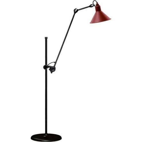Gras N215 Gulvlampe - Mat Sort & Mat Rød