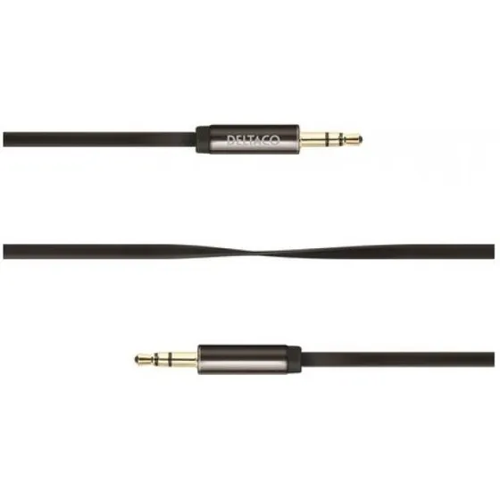 Deltaco 3,5 mm lydkabel, han–han 1 m, sort