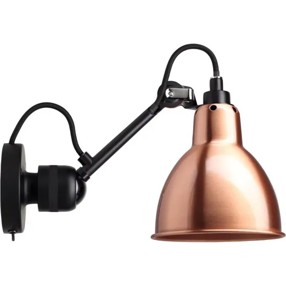 Lampe Gras 304SW Væglampe – Sort & Kobber