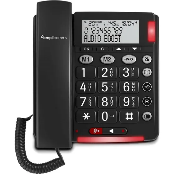 Amplicomms Bigtel 48 Plus Analog Telefon med Nummervisning - Mørkegrå