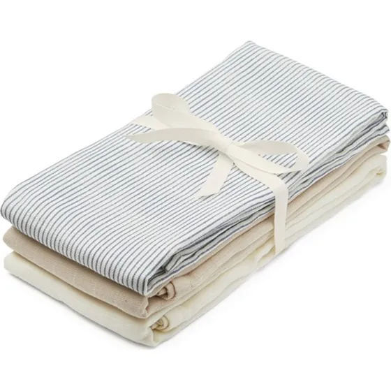 CamCam Copenhagen Muslin Cloth 3-pak Classic Blue Stripe (GOTS)