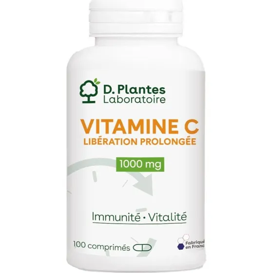 D. Plantes Vitamin C 1000mg – Forlænget frigivelse, 100 tabletter