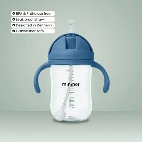 Mininor Sugerørskop 330 ml Blue Whale