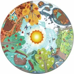 Hape Rundt Puslespil – Årstiderne, 16 store brikker