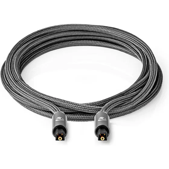 Nedis Optisk Toslink-kabel 1 m – Metalgrå (Han/Han)