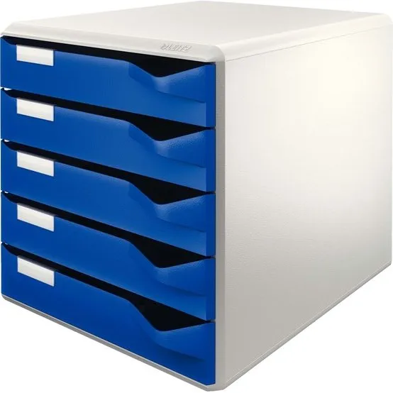 Leitz Skuffekabinet Post og Form set - 5 skuffer A4, blå