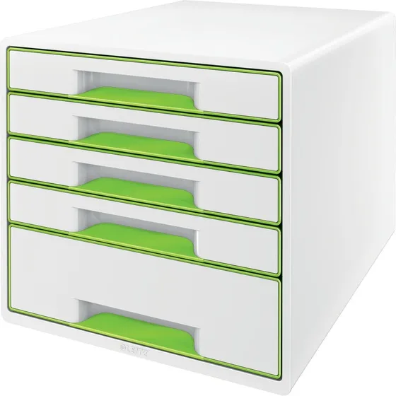 Leitz Desk Cube WOW Skuffekabinet - 5 skuffer, Grøn/Hvid