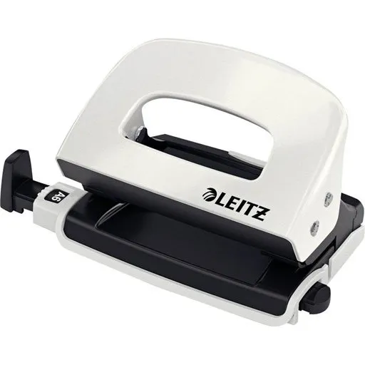 Leitz WOW Mini Hulapparat, 2-huls, 10 ark, Hvid