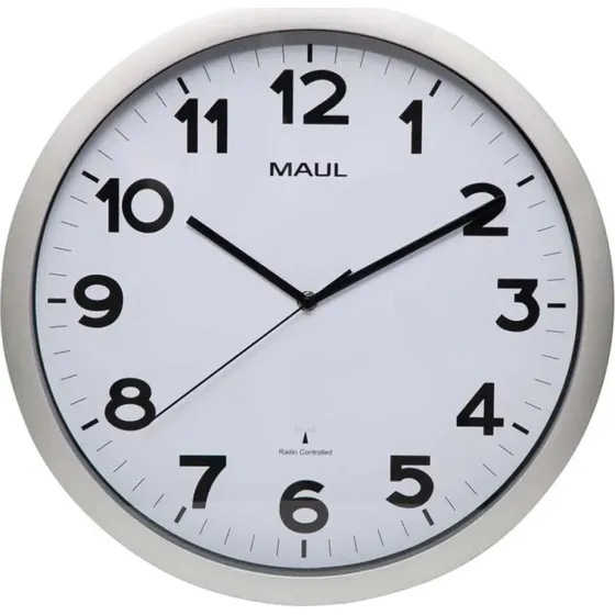 MAUL Step Radiostyret Vægur Sølv Ø40 cm