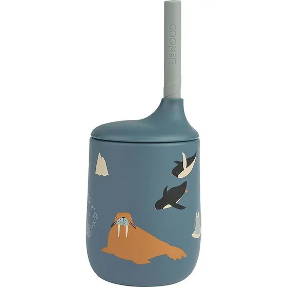 Liewood Ellis Tudekop m. Sugerør 230 ml - Arctic Sea