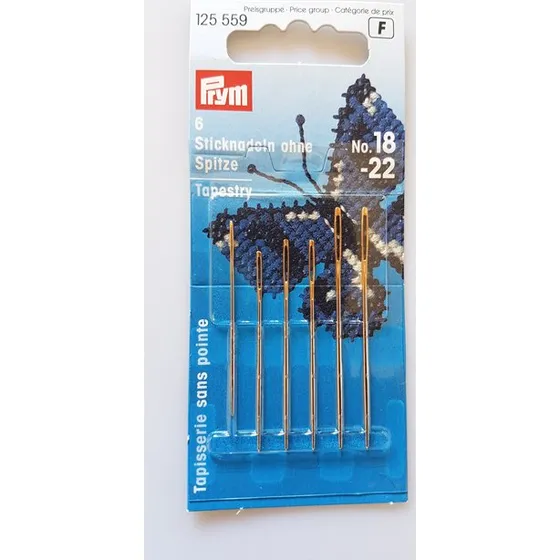 Prym Broderinåle uden spids, 6 stk. (str. 18, 20, 22)