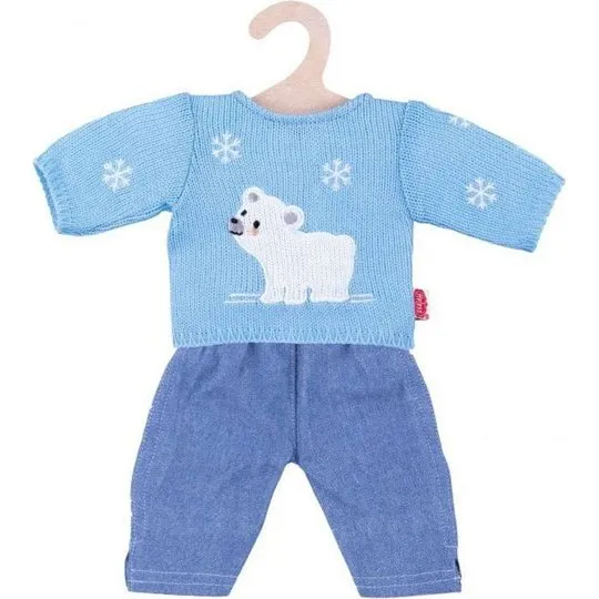 Heless Dukkekostume: Jeans og Isbjørne-sweater (35-45 cm)